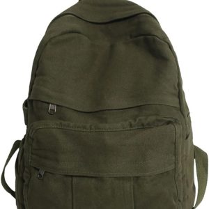 Laptop Backpack for Women Travel Canvas Backpack for Women Vintage Green Aesthetic Backpack for School