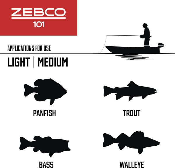 Zebco 101 Spincast Reel and Fishing Rod Combo, 5-Foot 2-Piece Fiberglass Fishing Pole with EVA Handle, Size 20 Reel, Quickset Anti-Reverse Fishing Reel, Right-Hand Retrieve, Black/Red - Image 7